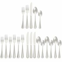 Amazon Basics 20-Piece Stainless Steel Crown Flatware Set, Service for 4