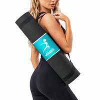 Vifitkit 6mm Anti-Skid EVA+TPE Yoga Mat with Carry Bag for Home Gym & Outdoor Workout for Men & Women, Water-Resistant, Easy to Fold (Black)