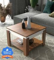Allie Wood Alex Engineered Wood Coffee Table  (Finish Color - Brown, Pre-assembled)