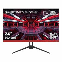 ZEBRONICS 24 inch 165Hz Gaming Monitor with FHD 1080p, IPS Panel, 1ms MPRT, HDR10, Free sync Support, HDMI, DP, 250 Nits max, 16.7M Colors, Built-in Speakers and Ultra Slim Bezel Less Design ZEB-S24A