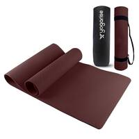 Yogarise Yoga mat for Men and Women, Premium Exercise Mat for Home Workout, Anti Slip Yoga Mat Workout, Gym Mat for Workout at Home with Bag and Strap (Wine, 4mm)