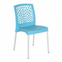 Nilkamal NS19SS Plastic Mid Back Chair | Chairs for Home| Dining Room| Bedroom| Kitchen| Living Room| Office - Outdoor - Garden | Dust Free |100% Polypropylene Stackable Chairs (Celeste Blue)