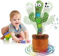 TrueBucks Cactus Talking Toy Dancing Cactus Repeats What You Say,Electronic Plush Toy with Lighting,Singing Cactus Recording and Repeat Your Words for Education Toys,Singing Cactus Toy (120 Cheery Songs Included) (Gree