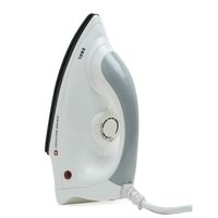 Swiss Military EBEL 1000 Watt Dry Iron, SM001EB3, White and Grey Colour|Temperature Control|Non Stick Coated Sole Plate|360 Swivel cord