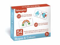 Fisher-Price Shapes & Colours-54 Pieces Jigsaw Puzzles for Kids Age 3+ Years & Above,Colours & Shapes Learning & Development Puzzles-Fun & Learn with Colourful Puzzles