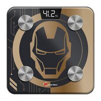 PowerMax X Marvel BCA-130 Marvel Edition Iron Man Series Digital Weight Machine for Human Body - High Accuracy Bathroom Weighing Scale with Step-on Technology & Super Durable 6mm Tempered Glass