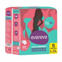 EverEve Ultra Absorbent, Heavy Flow Disposable Period Panties for Sanitary Protection, L-XL (5 Pcs)