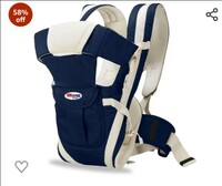 Chinmay Kids Adjustable Baby Carrier Cum Kangaroo Bag/Honeycomb Texture Baby Carry Sling/Back/Front Carrier For Baby With Safety Belt And Buckle Straps, For 0-18 Months (Blue), Kid 