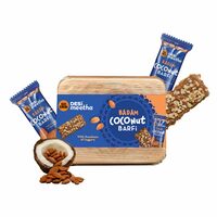 GO DESi - DESi Meetha Badam Coconut Barfi | 300 Grams | Indian Sweets Gift Pack | 25 Individually Wrapped Barfis | Dry Fruits Sweet | Almond Nuts bar | Sweets Indian Mithai