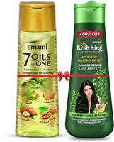 EMAMI 7 Oils in one 500ml + Kesh King Shampoo Damage Repair 340ml (2 Items in the set)