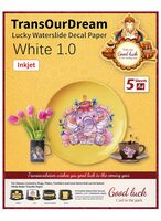 Apply ₹99 coupon TransOurDream Inkjet White 1.0 Water Slide Decal Paper for Inkjet Printer WHITE (5 Sheets, A4 Size)
