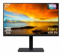 Acer CB271U 27 Inch WQHD 2560 x 1440 IPS LCD Monitor with LED Back Light I Type-C 65W PD I 1 MS, 75Hz I 350 Nits I HDR 10 I Height Adjustment, Tilt & Pivot I Display, HDMI Ports I Eye Care I Speakers