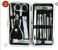 DnS Manicure Pedicure Set Nail Clippers Kit of 16Pcs, Stainless Steel Professional Grooming Kit, Facial & Hand & Foot Beauty Set, Nail Cutter Tools with Luxurious Travel Case 