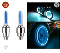 Limited-time deal: AutokraftZ Bike/Bicycle Tyre Led Light Rim Valve Cap Flashing With Motion Sensor Blue (Set Of 2 Pcs) for Car Motorcycles (Bike Led Lights) 