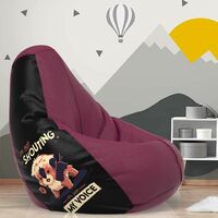 ComfyBean Bag with Beans Filled XXXL- Official: Jack & Mayers Bean Bags - for Young Adults - Max User Height : 5-5.8 Ft.-Weight : 60-70 Kgs(Model: I am not Shouting - Maroon Black)