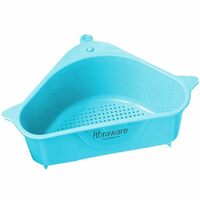 Floraware Multipurpose Corner Kitchen Sink Organizer Wash Basin Storage Organiser Rack, Blue