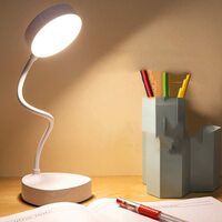 Wooum Rechargeable Led Desk Lamp Touch Control On/Off Student Study Table Lamp Night Lamp for Children - Eye Protection Lamp, Pack of 1, Colour: Light Color - White