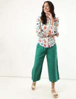 Marks & Spencer: Floral Mandarin Collar Top - Clearance Sale