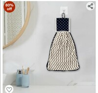 Limited-time deal: Kuber Industries Napkin | Washbasin Hanging Napkin | Kitchen Towel with Ties | Napkin for Kitchen | Zig Zag Napkin for Bathroom | Hand Towel for Kitchen | Gray 