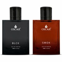 Oscar BLCK & SMOK Men’s Luxury Perfume Set 2x100 ml | BLCK Notes of Cedarwood & Sandalwood | SMOK Notes of Vetiver & Patchouli | Eau de Parfum for Men