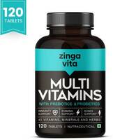 Zingavita Multivitamin Tablets for Men & Women Probiotics, 100% RDA Vitamin C  (120 Tablets)