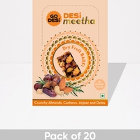 Go Desi Dry Fruit Date Bars - Pack of 20 Barfi (400gm)