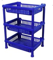 Limited-time deal: Suzec Multipurpose Plastic Trolley with Dish Rack for Kitchen Fruit Vegetable Storage Basket Modern Organizer - 3 Layer Stackable Shelf Cart Kitchenware Food, Snacks, Bottles, Toys 