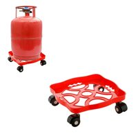Suzec Square LPG Cylinder Trolley | Oil Tin Multipurpose Trolley with Wheels | Gas Bottle Trolley | LPG Cylinder Stand
