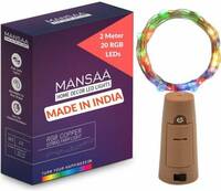 MANSAA 20 LEDs 1.98 m Multicolor Steady String Rice Lights  (Pack of 1)