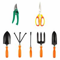 Spartan Spectacular Gardening Tools Set with Heavy Gardening Cut Tool & Scissors (Orange Handle and Black Metal) Set Kit of 7 Tools (SPGS-PK-7)