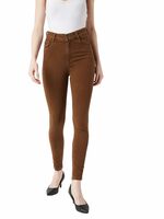 Miss Chase Slim Women's Skinny High Rise Denim Jeans(MCSS20DEN10-45-59-28,Brown,28)