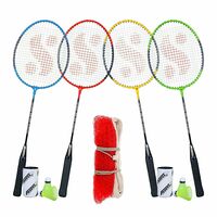Silver's SB-100 Combo-9 (4 B/Rackets + 4 Pcs Plastic Shuttle + 1pc. Badminton Net Nylon),
