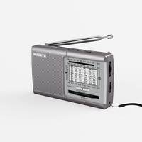 XHDATA D219 AM/FM/SW 12 Bands Radio Pocket Shortwave Receiver for Home or Travel Silver