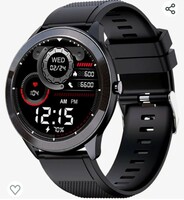 Maxima Max Pro X4 Smartwatch with SpO2, Up to 15 Day Battery life,1.3” Round Full-touch Display with Ultra Bright Screen of 380 Nits, 10+ Sports Mode, Continuous Heart Rate Monitoring(Black Silicone) 