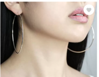 RaHee  Latest Trendy Silver-Plated Circular Sterling Silver Hoop Earring