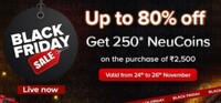 Tata Neu Black Friday offer : Get 250 neucoins on minimum purchase of 2500