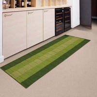Green Nylon 22 x 55 Inches Machine Made Floor Runner, By Status