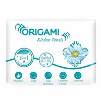 Origami 2 Ply Kitchen Tissue Paper Roll - 6 in 1 (60 Pulls Per Roll, 360 Sheets) [Apply 2% off Coupon]