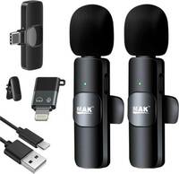 MAK Dual Wireless Microphone for YouTube, Vlogging, Recording for Android & iPhone Microphone