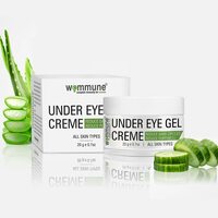 Wommune Under Eye Cream Gel for Dark Circles Puffy Eyes Wrinkles & Removal of Fine Lines for Women & Men, Cucumber, Aloe Vera, Vitamin E ,Bakuchi etc - 20 gm