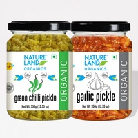 Natureland Organics Chilli & Garlic Pickle 2 x350gm Each (700gm)