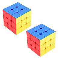 Toy Imagine™ Smart Activity Toy Magical Cube 3X3X3 Easy Amazing Stress Reliever | Brainstorming Puzzle | Smooth Rotation Colourful Cube | High Speed Stickerless Puzzle Game | (Age 6+ Years) Pack of 2.