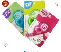 Limited-time deal: ECLET Correction Tape - Pack of 3 Pcs Correction Tape 12 Meter X 5 MM, for Journal, Correction Pen, Whitener for Correction, Stationary Items, Correction Pen Tape (Any 3 Random Color sent) B 