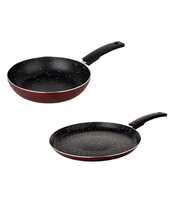 HOMETALES Non Stick Cookware Set of 2 (23cm Frypan - 1400ml / 25cm Flat Tawa), 2.5mm Thickness