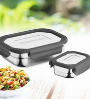 Bon Smart 900 ml Grey Stainless steel Lunch Box, By Trueware