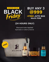 Pilgrim: Buy Any 3 Products @Rs.999 + Free Jute Bag worth Rs.599 (Black Friday Extended Sale)