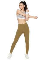 Clovia Women's Snug Fit Active High-Rise Full-Length Tights in Green