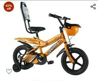  Lifelong LLBC1402 Juniors Ride Cycle 14T with ‎Training Wheel, Mudguard for Boys and Girls| 95% Assembled, Frame Size: 9" | Ideal Height : 3 ft Cycle Ideal for 2 to 5 Years (Orange) 