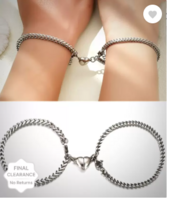 ruby collection  MAGNETIC HEART SHAPE BRACELET BEST GIFT FIR COUPLE & FRIENDSHIP ( PACK OF 2) Alloy Anklet