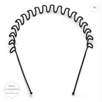 EASELIFE Premium Quality Hair Band For Men And Women Daily Use Black Spring ZigZag Wave Metal Hair Hoop Band Unisex Sports Headband Headware Accessories Hair Band  (Black)